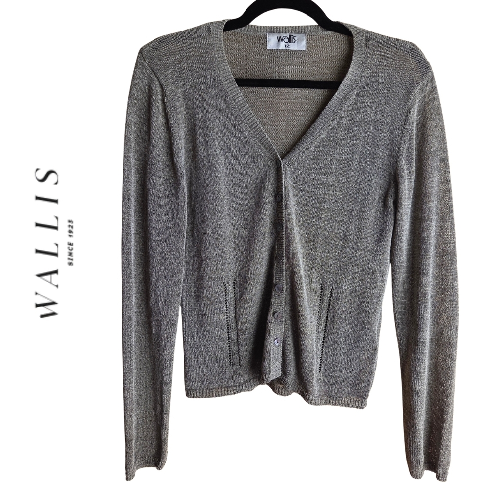 Vintage Wallis Gray Beige Women's Sweater